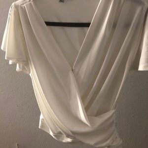 White dressy flowy shirt